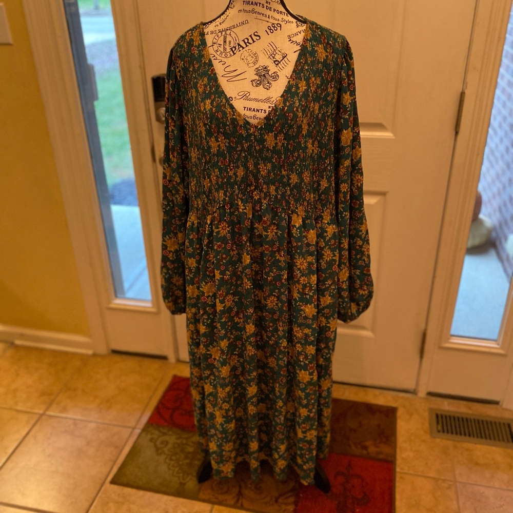 Torrid Green Print Dress plus size